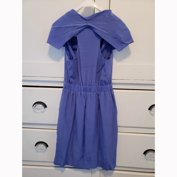 NWOT BCBGMaxAzria Hydrangea Blue 100% Silk Dress - Picture 2 of 9